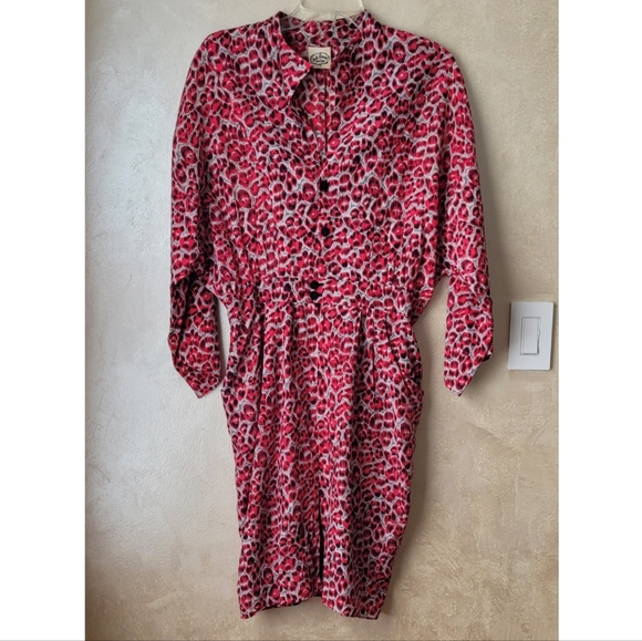 JUDI ROSEN RARE ANIMAL PRINT SILK DRESS - Picture 2 of 7